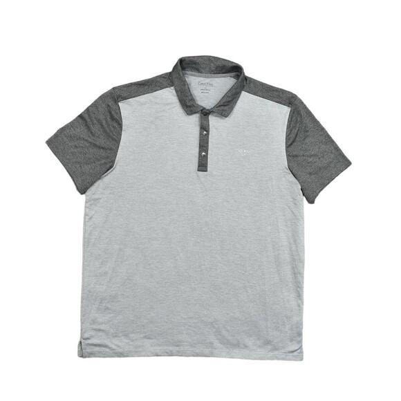 Calvin Klein Men's Gray Polo Shirt L Polyester Performance Regular Fit Stretch - Picture 1 of 9